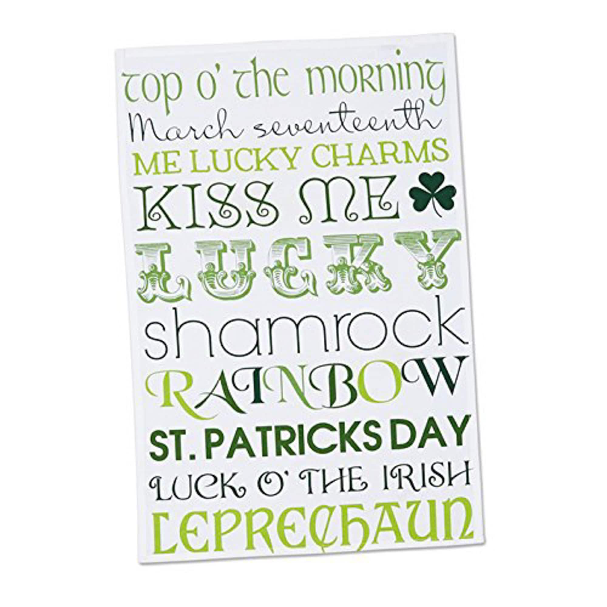 DII&#xAE; Green &#x26; White St. Patrick&#x27;s Day Printed Dishtowels, 3ct.